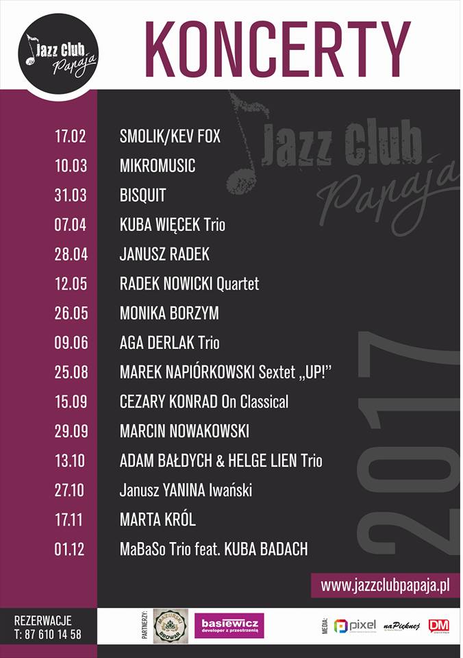 koncerty w Jazz Club Papaja 2017
